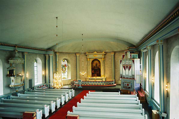 Kyrkorummet i Svenljunga kyrka, sett från läktaren