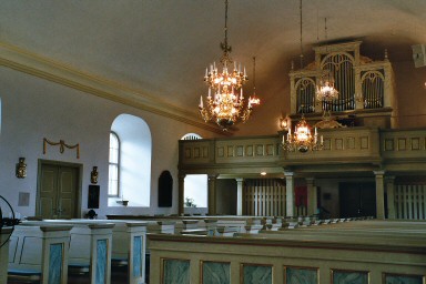 Interiör av Främmestads kyrka. Neg.nr. 04/161:07. JPG.
