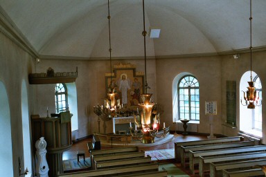 Interiör av Lekåsa kyrka. Neg.nr. 04/161:24. JPG.