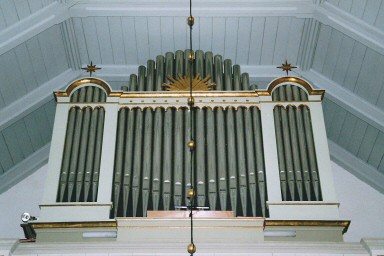 Alboga kyrka, pneumatisk orgel av H Lindegren från 1933. Neg.nr. B961_026:19. JPG.