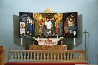 Altarpartiet i Kullings-Skövde kyrka. Neg.nr. B961_046:07. JPG.