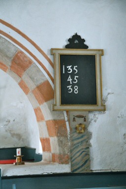 Nummertavla i Horla kyrka. Neg.nr. B961_058:05. JPG.