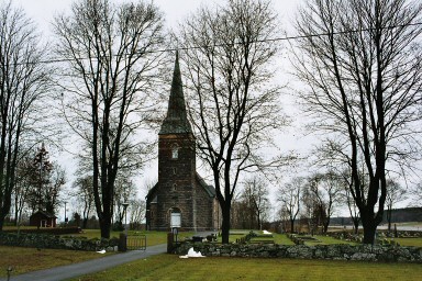 Södra Härene kyrka och kyrkogård. Neg.nr. B961_038:17. JPG.  