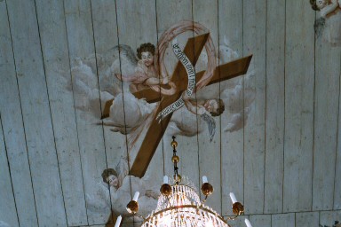 Takmålning av Johan Lundgren i Hols kyrka. Neg.nr. B961_062:04. JPG.