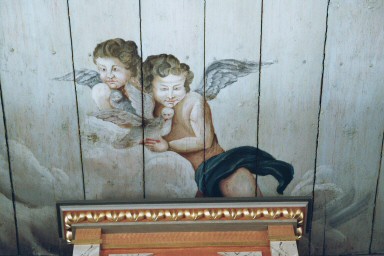Takmålning av Johan Lundgren i Hols kyrka. Neg.nr. B961_062:06. JPG.