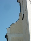 Kimstads kyrka, detalj av långhusets västra gavel.