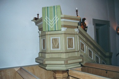 Predikstol i Grude kyrka. Neg.nr. B961_035:19. JPG.
